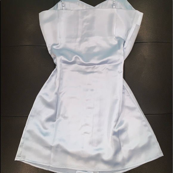 Blue Satin mini dress - Picture 2 of 4